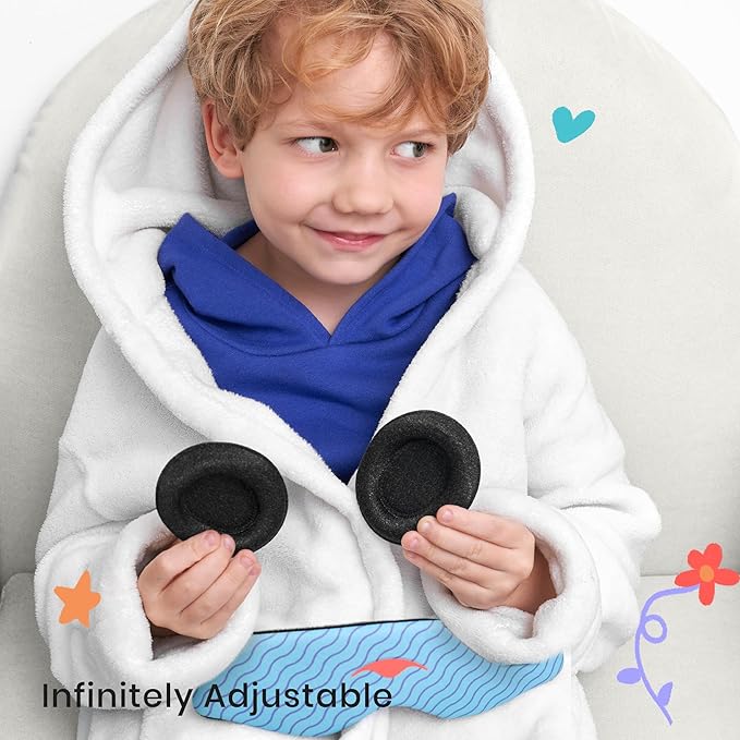 Manta Kids Sleep Mask - Comfy & Cute Blackout Sleeping Mask with Adjustable Eye Cups, Soft & Breathable Machine Washable Kids Eye Mask for Girls, Boys, Toddler Aged 6+ (Arctic Blue)