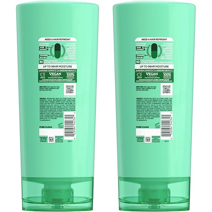 Garnier Fructis Pure Clean Hydrating Conditioner, 21 Fl Oz, 2 Count (Packaging May Vary)