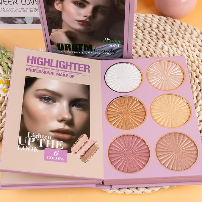 4-Layer Multi - Functional Beauty Book Kit- Style Makeup Palette Ingeniously Combines Eyeshadows, Blushes, Highlighters, Contour Powders In One,Best Choice for A Gift for Women (U201B)