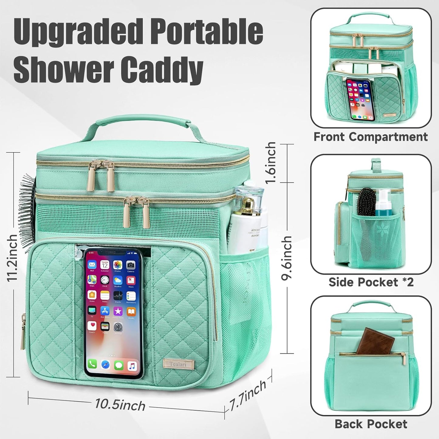 Large Toiletry Bag for Women Men,Bathroom Bag,Water Resistant Portable Shower Caddy for College Dorm,Hanging Toiletry Bags for Traveling,Gym Camping Cruise Ship Travel Essentials Shower Bag