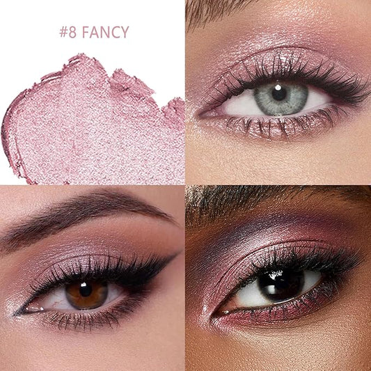 Eyeshadow Stick, Shimmer and Matte Cream Eye Shadow Brightener Sticks Eyeliner Pencil Crayon, Waterproof Long Lasting Eye Highlighter Stick Makeup,0.056 Oz(2PCS #8-Fancy+#9-Champagne)