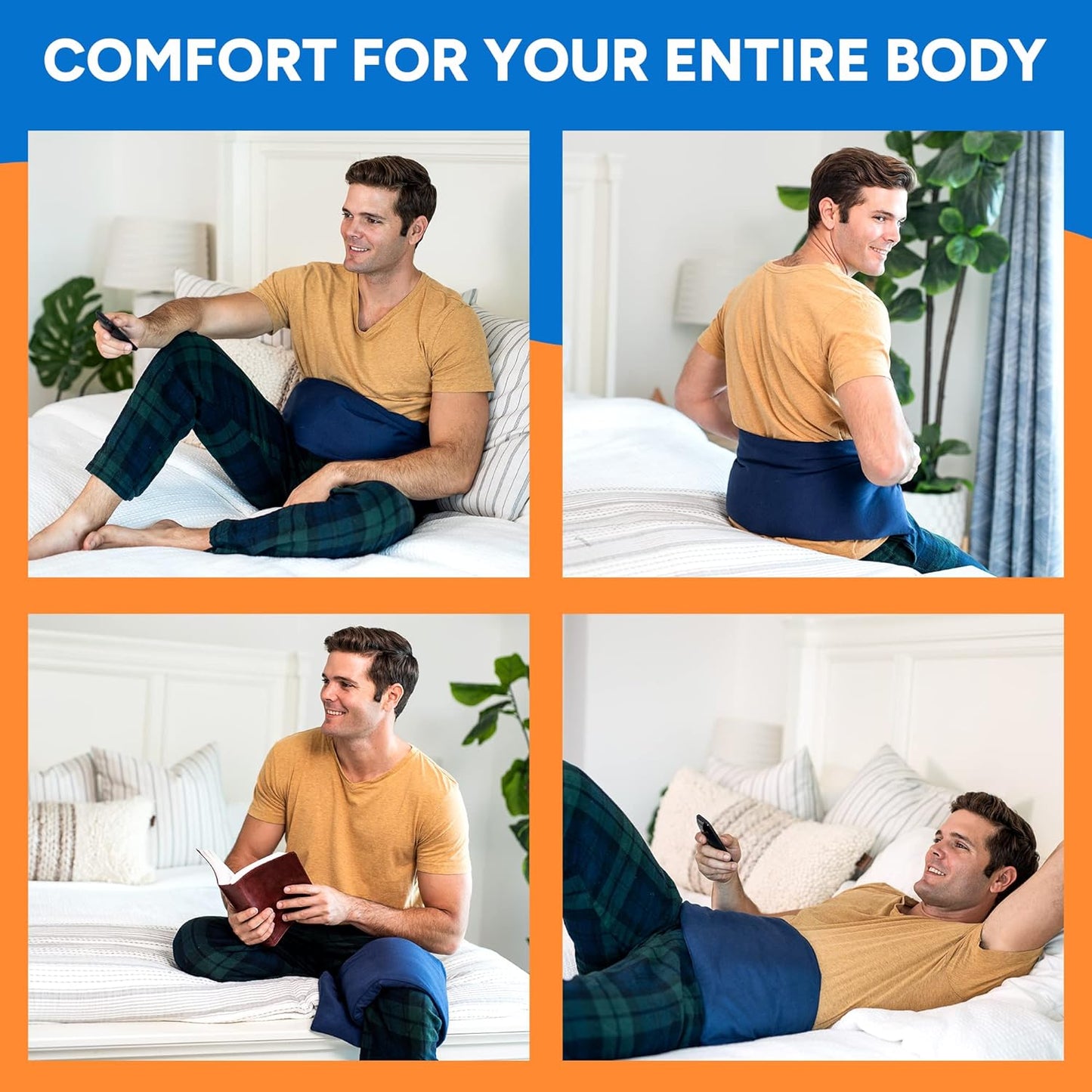 SunnyBay Microwave Heating Pad, Microwavable Heated Neck and Shoulder Wrap for Back Pain and More, Moist Weighted Beanbag Pack with Washable Cover, 29x9 Inches, FSA HSA Eligible, 4 lbs, Unscented