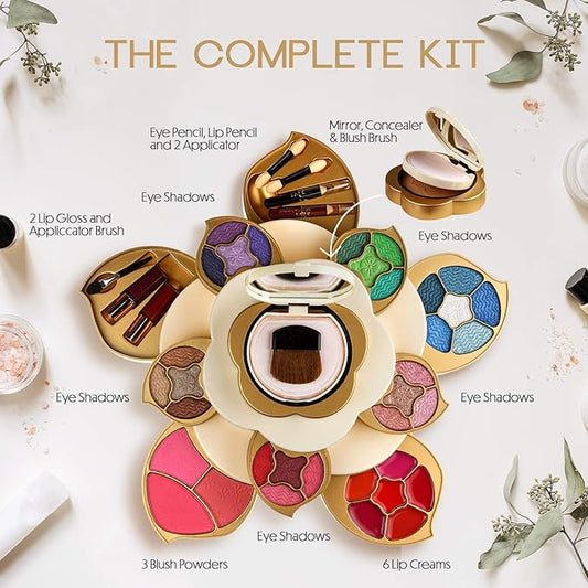 All In One Makeup Gift Kit for Woman and Teens | Makeup Flower Set with Eyeshadow Palette