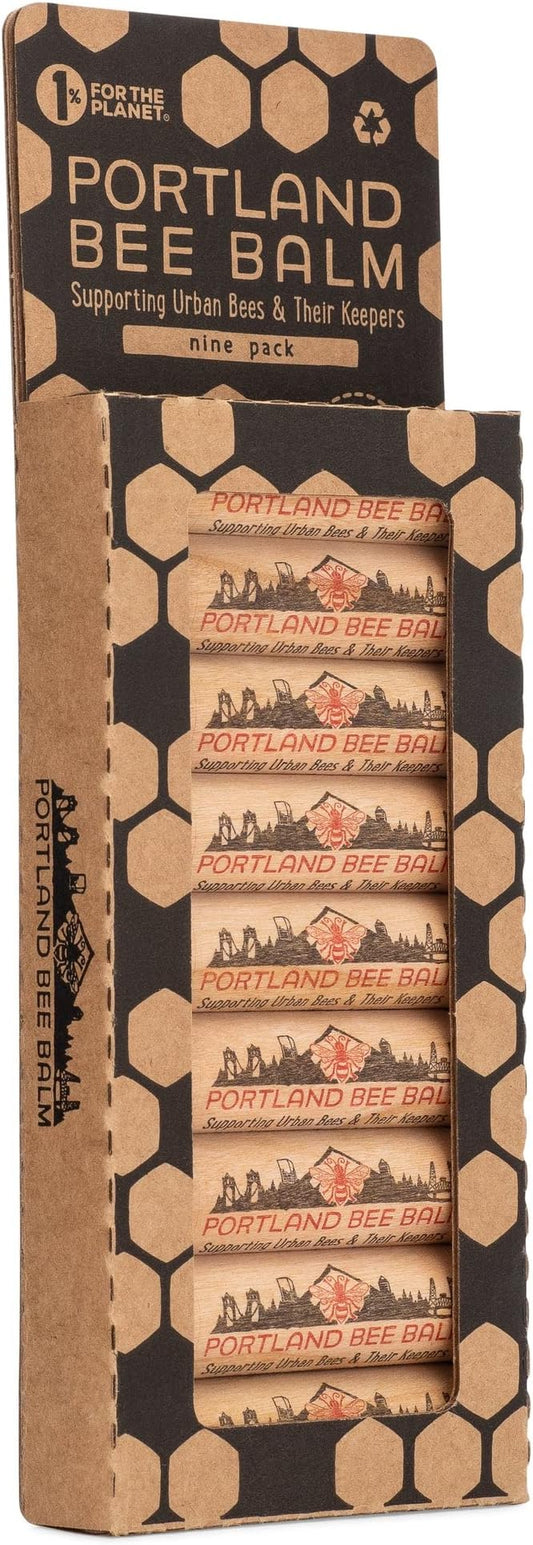 Portland Bee Balm All Natural Handmade Beeswax Based Lip Balm, Rose Garden 9 Count