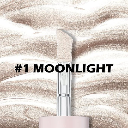 Erinde Liquid Highlighter Makeup, Face Highlighter Bronzer Makeup Stick, Natural Glossy Finish, Lightweight Blendable Silky Smooth Cream Face Illuminator Makeup, Cruelty-free, 01# MOONLIGHT