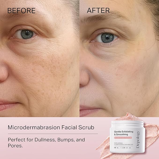 depology Microdermabrasion Facial Scrub – Exfoliator Face Polish with Walnut Shell, Jojoba & Botanical Oils for Radiant, Smooth Skin – Face Exfoliator Gentle Pore Refining for Dull or Uneven Texture