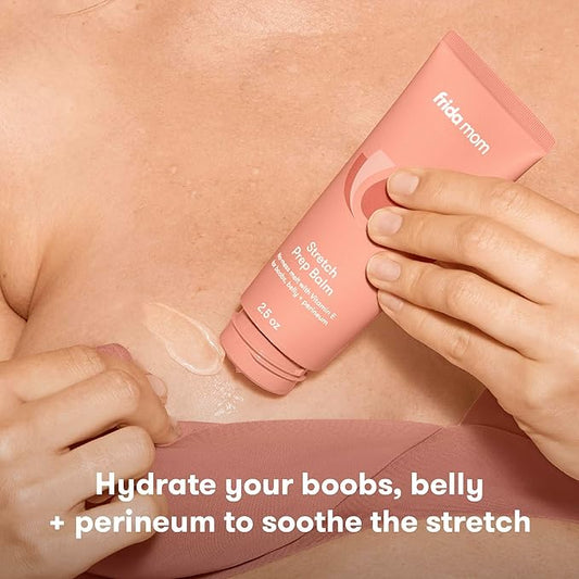 Frida Mom Stretch Mark Cream, Moisturizing Lotion for Stretch Marks and Perineal Massges with Vitamin E, 2.5oz