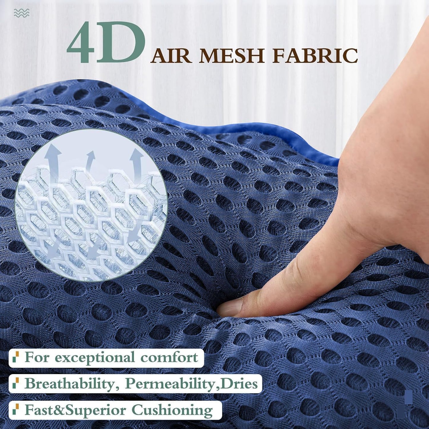 Bath Pillow RUVINCE Ergonomic Luxury Bathtub Pillow with Head,Neck, Shoulder and Back Support, 4D Bath Pillows for tub with 6 Powerful Suction Cups, Fits All Bathtub, Spa Tub, Hot Jacuzzi (Dark Blue)