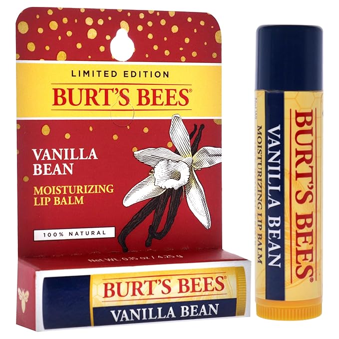 Vanilla Bean Moisturizing Lip Balm Blister by Burts Bees for Unisex - 0.15 oz Lip Balm (Limited Edition)