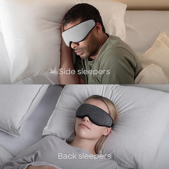 Ostrichpillow Eye Mask, Sleep Mask for Men Women 100% Blackout, No Pressure On Eyes, Soft & Breathable, Adjustable Fit, Travel Bag Included