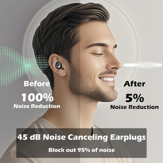 Noise Cancelling Ear Plugs for Sleeping, Reusable 45db Ear Plugs for Noise Reduction, Hearing Protection Earbuds with 8 Ear Tips, Washable Silicone Earplugs for Concert, Travel and Work