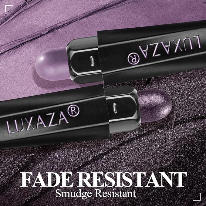 Purple Eyeshadow Stick Makeup 6PCS Set, Metallic Shimmer Matte Cream Eye Shadow Palette Brightener Pencil Crayon - BLUEBERRY