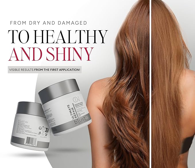 Ultimate Repair Mask with Collagen & Keratin for Damaged Hair - Hydration Deep Treatment for Dry Hair - Frizz Control & Nourishment Mask with Bamboo & Avocado Oil 500Ml