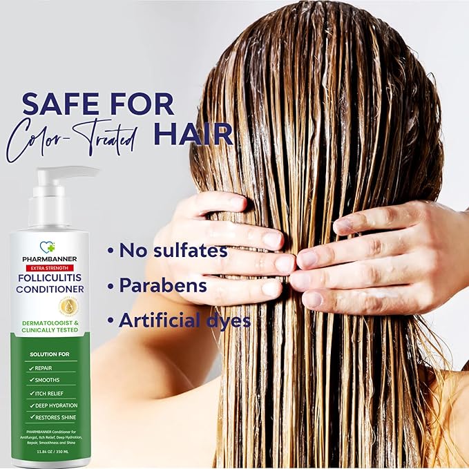 Folliculitis Itch Relief Conditioner: Tea Tree Oil & Moroccan Argan Oil - Deep Hydration & Repair - Nourishes, Smooths, Restores Shine - Safe for Dry or Damaged Hair-11.84 oz