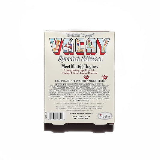 the Balm Voyage Vacay Matte Lip Trio Special Edition for Women - 3 Pc 0.25oz Lipstick - Persistent, 0.25oz Lipstick - Charismatic, 0.25oz Lipstick - Adventurous