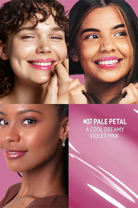 Veganize Collagen Lip Glass Balm | Hydrating Lip Balm in 9 Vibrant Colors | Moisturizing Lip Care Infused with Collagen Jelly Magic | No Animal Trial Lip Balm 0.06 oz (No. 7 Pale Petal)