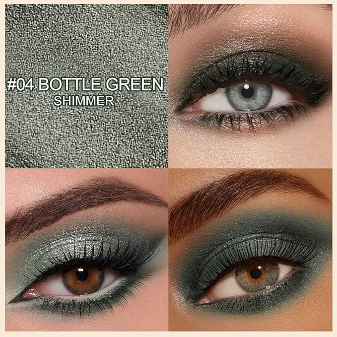 Erinde Waterproof Eyeshadow Stick, Cream Eye Shadow Stick, Long-Lasting, Crease-Proof, Cream to Powder Buildable & Blendable Eye Shadow Pencils Crayon, Vegan & Cruelty-Free, 04 Bottle Green