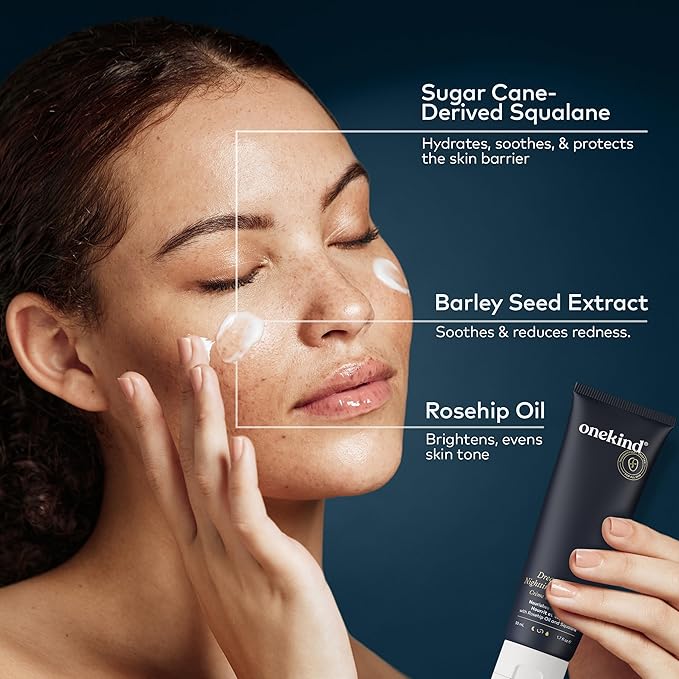 Onekind Dream Cream Night Moisturizer – Hydrating Anti-Aging Face Cream with Squalane, Rosehip & Shea Butter – Fragrance-Free, Vegan, for Dry & Sensitive Skin – 1.7 oz