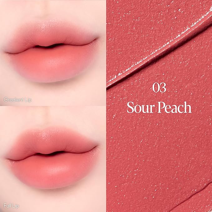Espoir Couture Lip Tint Fitting Blur #3 Sour Peach 0.14oz | Soft and Creamy Color for Blurry Lip Look | Smudge-Proof Fixing Lip Stain | Lightweight and Comfortable Matte Finish