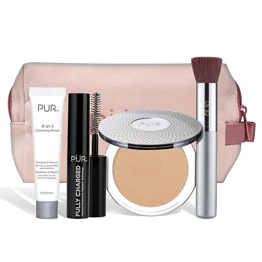 PÜR Beauty Multitasking Essentials Best Sellers Kit, Everyday Look Deluxe Kit, Condition & Moisturize Skin, Cruelty Free, Linen