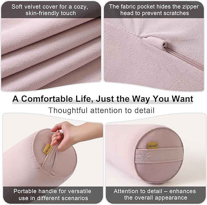 Body Pillow for Adults – Long Bolster Pillow for Bed, Round Cuddle Pillow, Full Support for Side Sleepers,39.37x 7.87 Inches,Purple