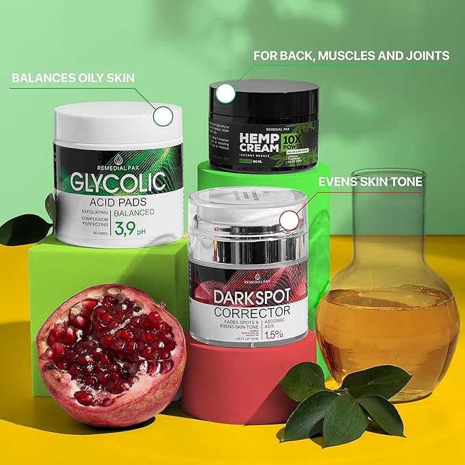 Skincare Gift Set, 10 Anti-Aging Beauty Products for Women & Men, Facial Creams & Moisturizers, Hair Growth Serum, & Hemp Cream, for Hair, Neck, Dark Spots, Scars, Dark Circles, & Dry Skin