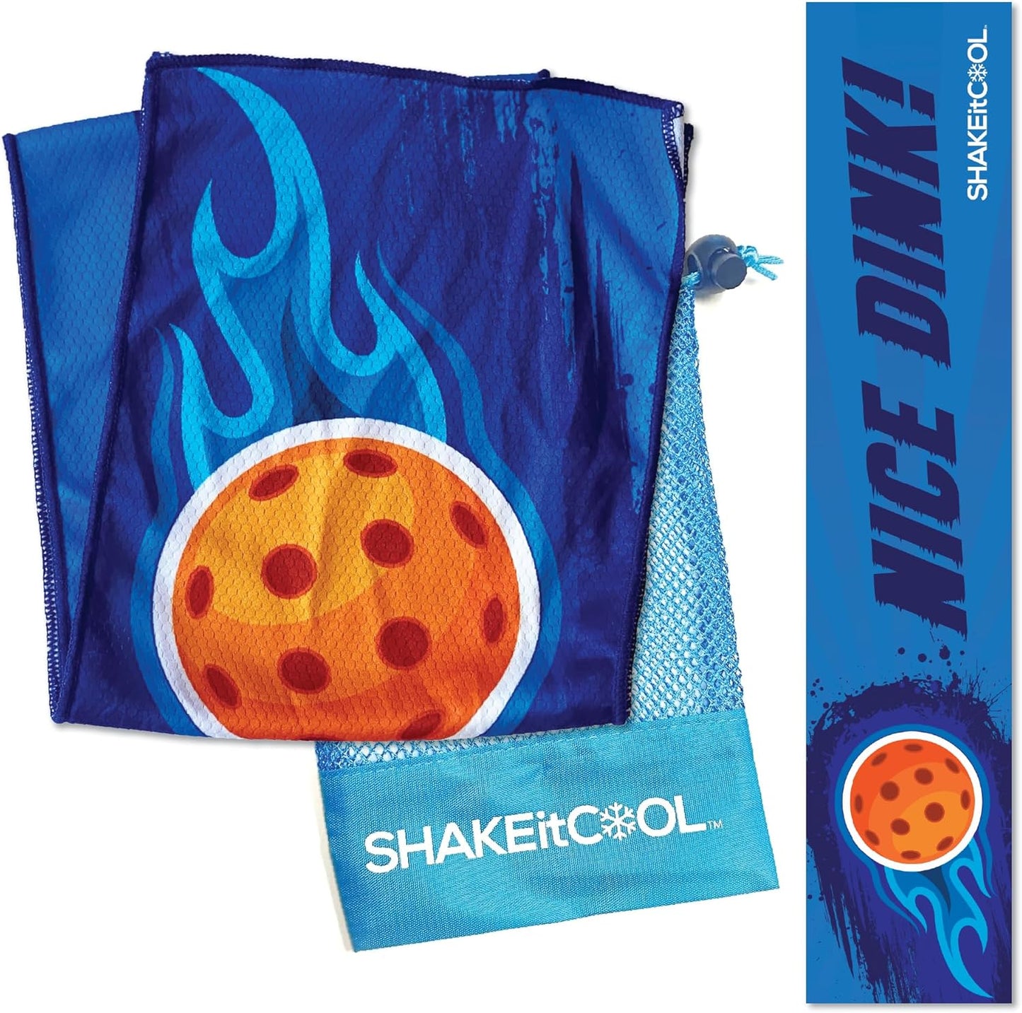 SHAKEitCOOL Original Cooling Towel – Be Cool in Style - Heat Relief, Soft, Lightweight, Sun Protection, Easy Clean - Perfect for Biking, Running, Yoga, Gym, Gardening - Pickleball