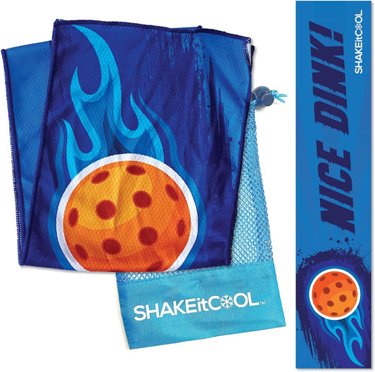 SHAKEitCOOL Original Cooling Towel – Be Cool in Style - Heat Relief, Soft, Lightweight, Sun Protection, Easy Clean - Perfect for Biking, Running, Yoga, Gym, Gardening - Pickleball