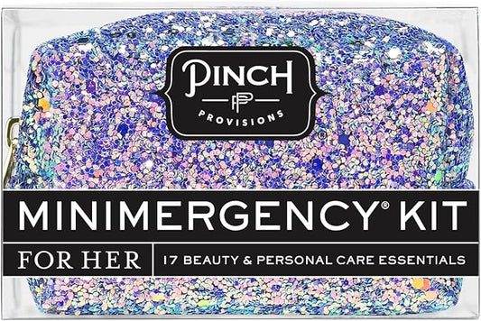 Pinch Provisions Mermaid Glitter Minimergency Kit, includes 17 Travel-Sized Cosmetic Essentials, Convenient for Purses, Emergency Beauty Accessories, Gifts for Holiday’s & Birthday’s