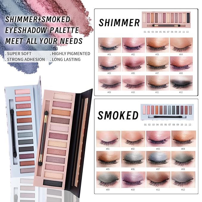 Makeup Set, Makeup Set Kit for Women Girls Teen Full Kit, Multipurpose Makeup Set, Professional & Beginner Makeup Kit Include Foundation, Face Primer, Eyeshadow Palette, Cosmetic Bag