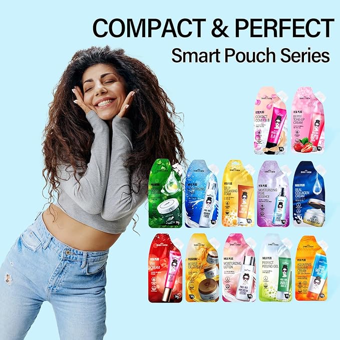 Skin Hydrating Kit Travel Mini Size 5 STEP Skincare Set for Healthier 30 Days Supply with Pouch