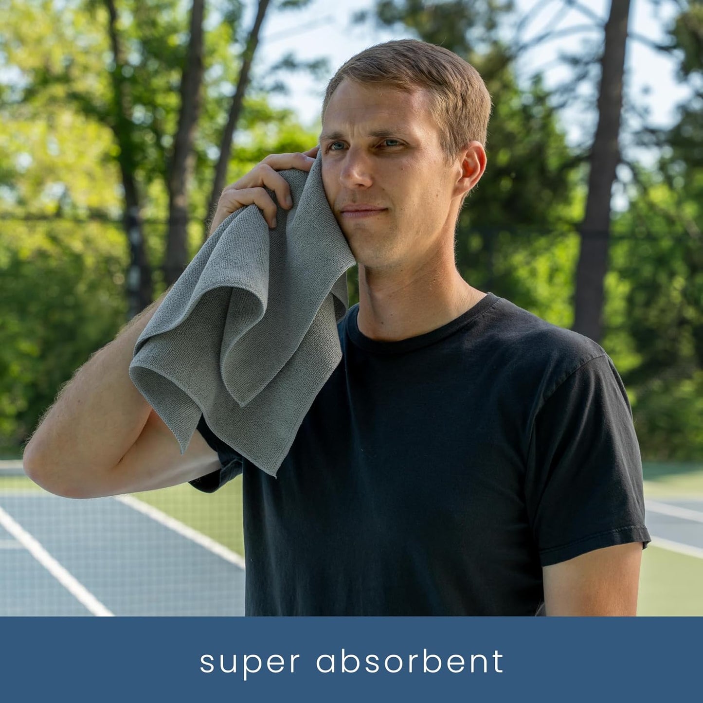 S&T INC. Microfiber Gym Towels, Yoga Towel for Home and Gym Bag, 16 Inch x 27 Inch, 3 Pack