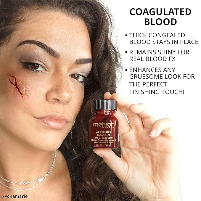 Mehron Makeup Coagulated Blood Gel | Fake Thick Blood Makeup | SFX for Halloween, Cosplay, and Special FX 1 oz (30g)