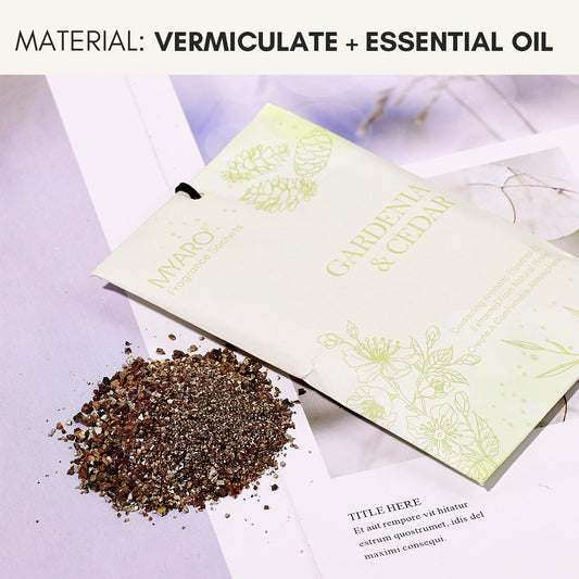 Sachets for Drawers and Closets, MYARO 12 Packs Gardenia & Cedar Scented Sachet Bags, Home Fragrance Perfume Smell Goods for House