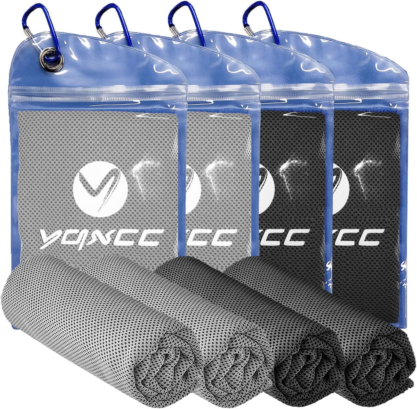 YQXCC Cooling Towels | 4 Pack 40"x12" | Cool for Neck | Microfiber Soft Breathable Chilly | for Sports, Yoga, Golf, Gym, Camping, Running, Workout & More Activities