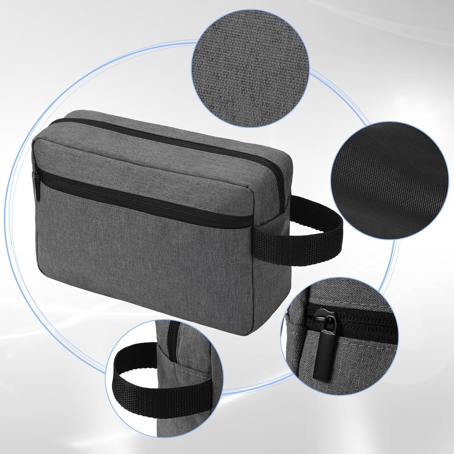 Paterr 16 Pcs Travel Toiletry Bag for Women Men Large Water Resistant Shaving Bag Hanging Cosmetic Bag with Handle and Divider Storage Travel Pouch Case (Dark Gray)