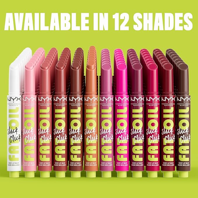 NYX PROFESSIONAL MAKEUP Fat Oil Slick Click, Lightweight, Buildable, Pigmented Vegan Lip Balm - Thriving