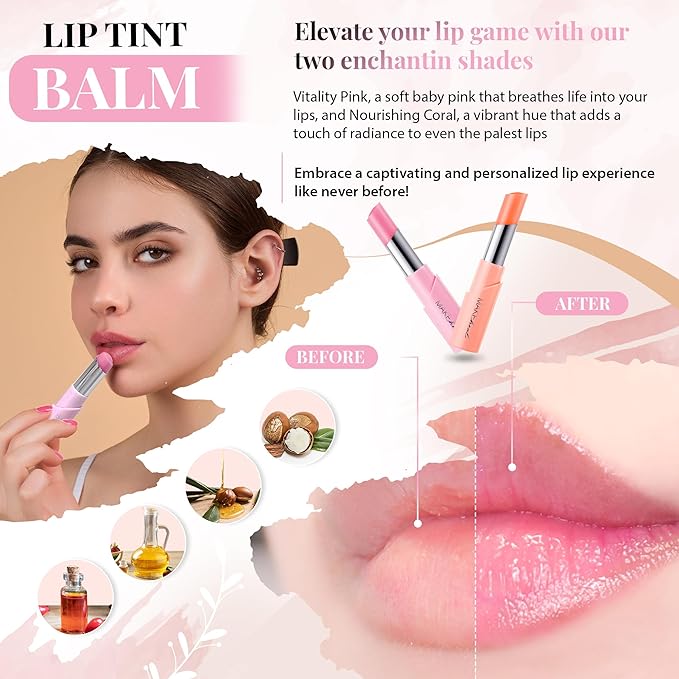 Collagen Tint Lip Balm, Hydrating Nourishing Smooth Lips, Lip Balm Infused with Collagen & Vitamin E, Vibrant Natural Lip Tint Color, From the Makers of Mediheal, Korean Beauty (Pink)