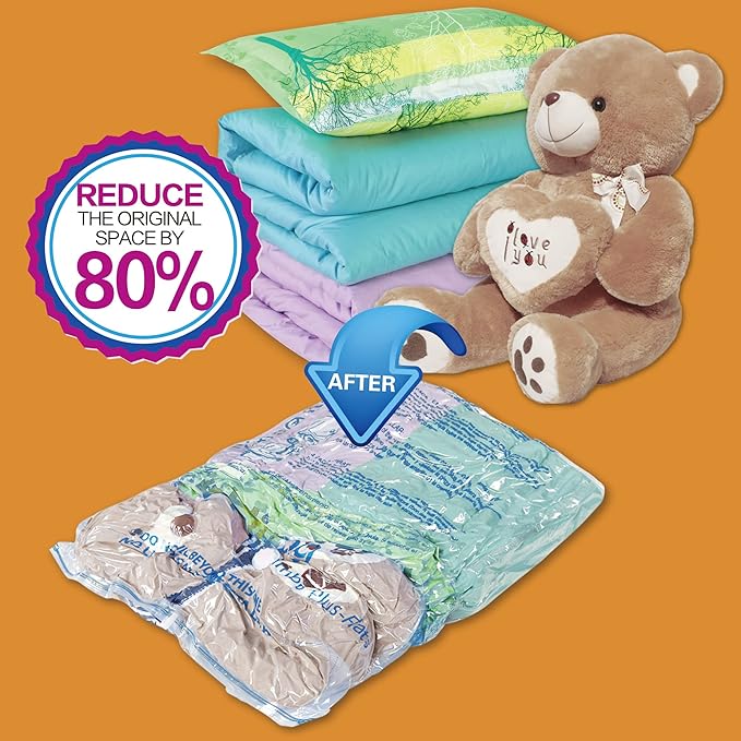 XXL Jumbo 47''X35'' Vacuum Storage Space Saver Bags Extra Large for Blanket, Bedding, Comforters (8 Pack)