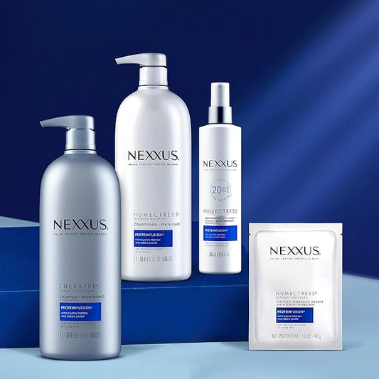 Nexxus Therappe Moisturizing Shampoo Ultimate Moisture for Dry Hair Silicone-Free, Moisturizing ProteinFusion with Elastin Protein and Green Caviar 33.8 oz