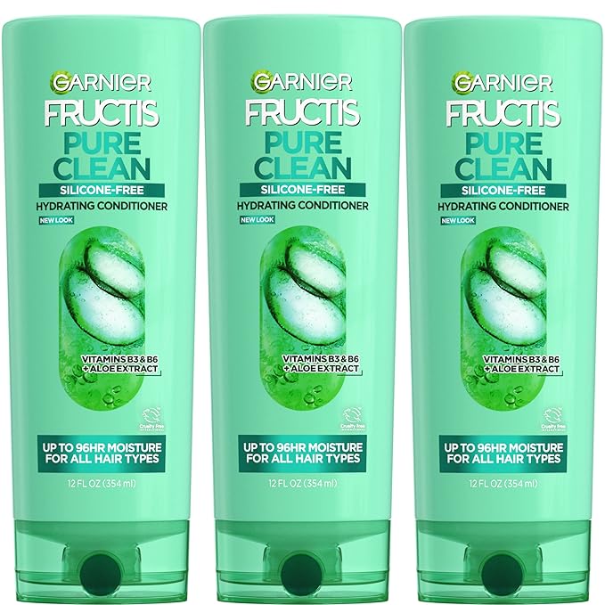 Garnier Fructis Pure Clean Hydrating Conditioner, 12 Fl Oz, 3 Count (Packaging May Vary)