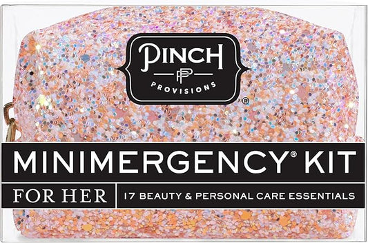 Pinch Provisions Rosé Minimergency Kit, includes 17 Travel-Sized Cosmetic Essentials, Convenient for Purses, Emergency Beauty Accessories, Gifts for Holiday’s & Birthday’s