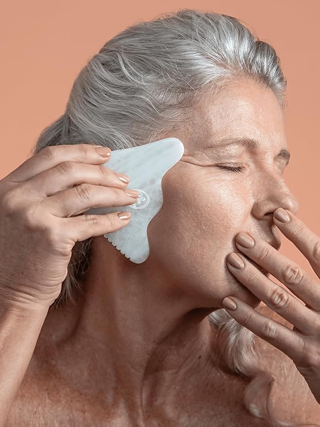 Mount Lai Vitality Qi White Jade Gua Sha Facial Tool – The Imperial Stone of Purity – Patented 5-Sided Professional Sculpting Tool for Lymphatic Drainage, Precision Contouring & Imperial Radiance