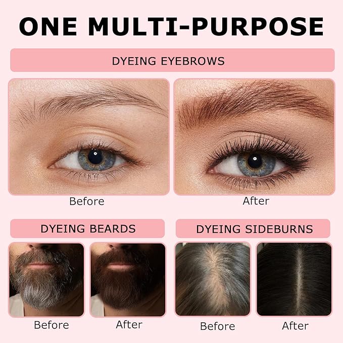 Eyebrow Color Kit with Brow Color & Eyebrow Pencil, 2-in-1 Natural Effects Eyebrow Makeup Set, Easy & Safe to Use 10ml - Blonde