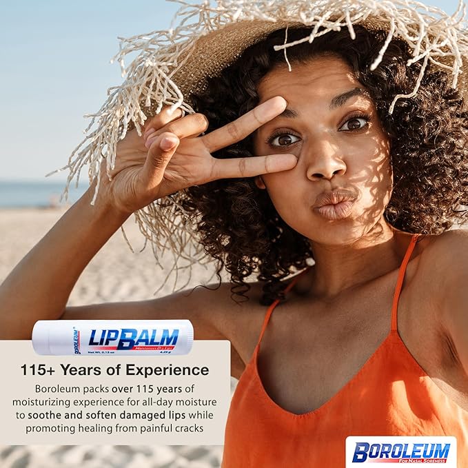 Natural Lip Balm by Boroleum | Best Chapped Lip Moisturizer for Dry Cracked Lips | All Natural Ingredients for Men Women and Kids | 4.25 gr. Tubes, 2 Lip Balms Per Pack