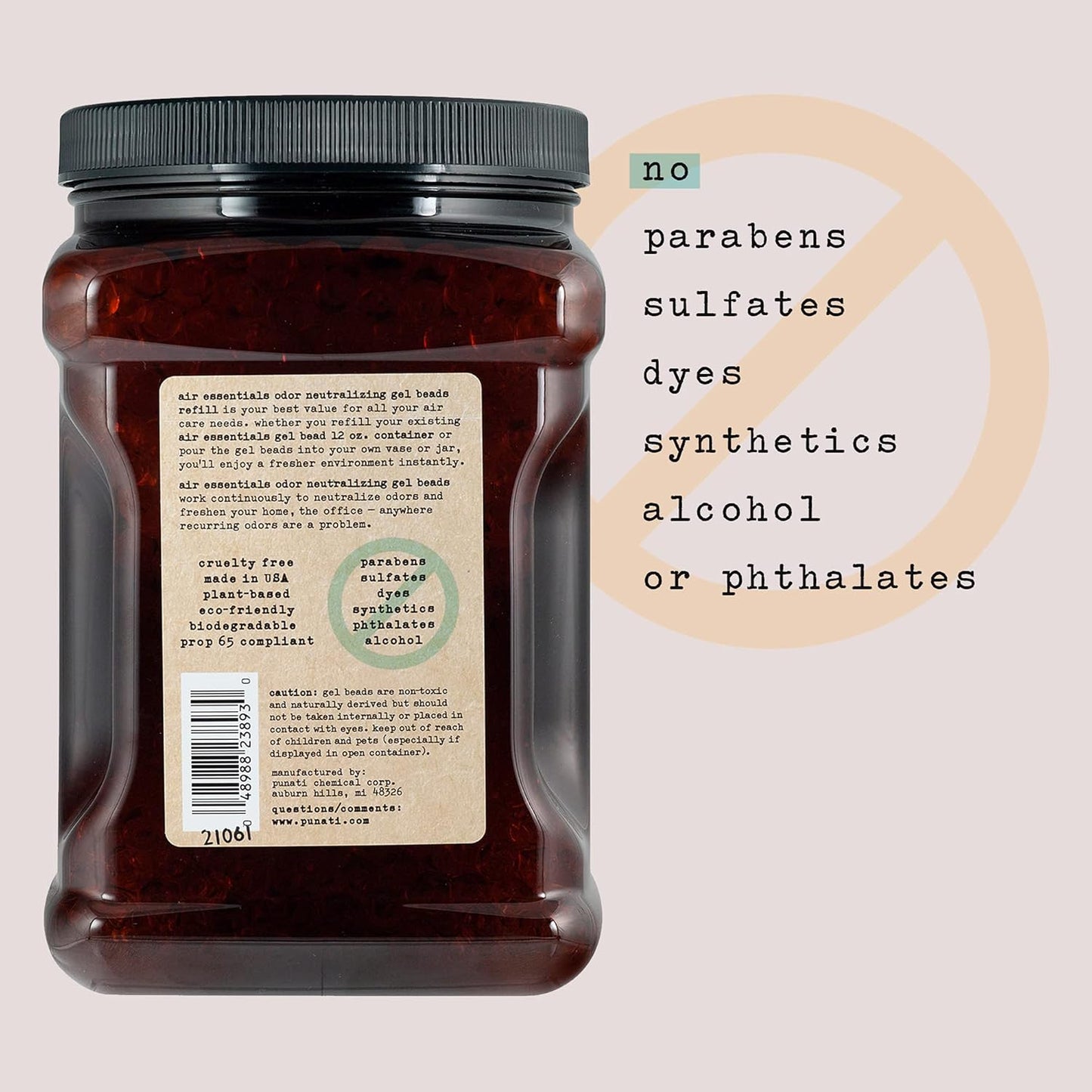 Air Essentials Air Freshener & Odor Neutralizer Gel Bead 48 oz Refill – Odor Eliminator - Made with Pure Essential Oils – Eucalyptus Mint Scent