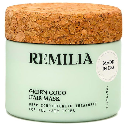 Remilia Hair Mask for Damaged Hair - Rice Protein Treatment - Deep Conditioning Mask, Volumizing & Repairing, Vegan, Made in USA 6.7 fl oz