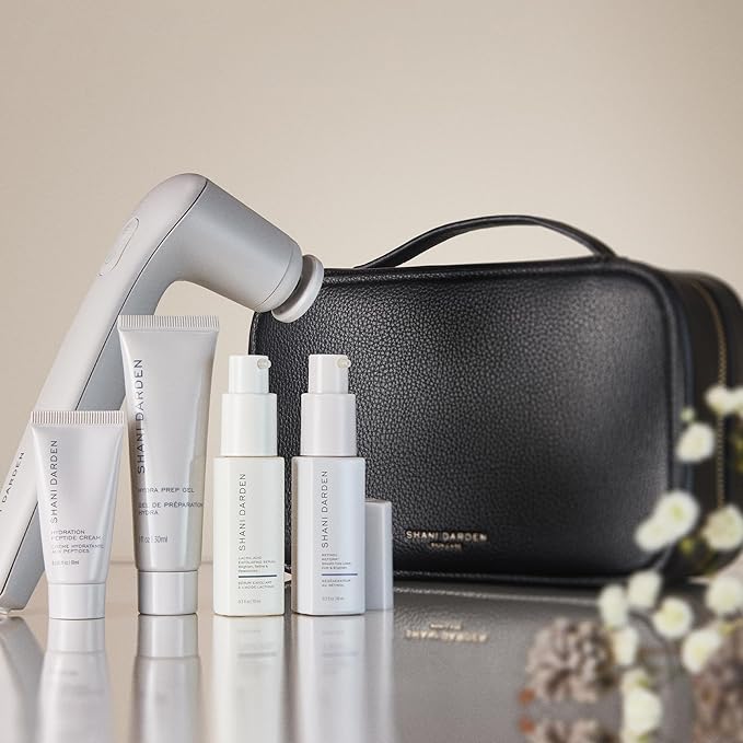 SHANI DARDEN SKINCARE Sculpt & Firm Travel Kit, Facial Sculpting Wand, Attachments, Retinol Reform & Lactic Serums, Peptide Cream & Pep Gel, 7 Items