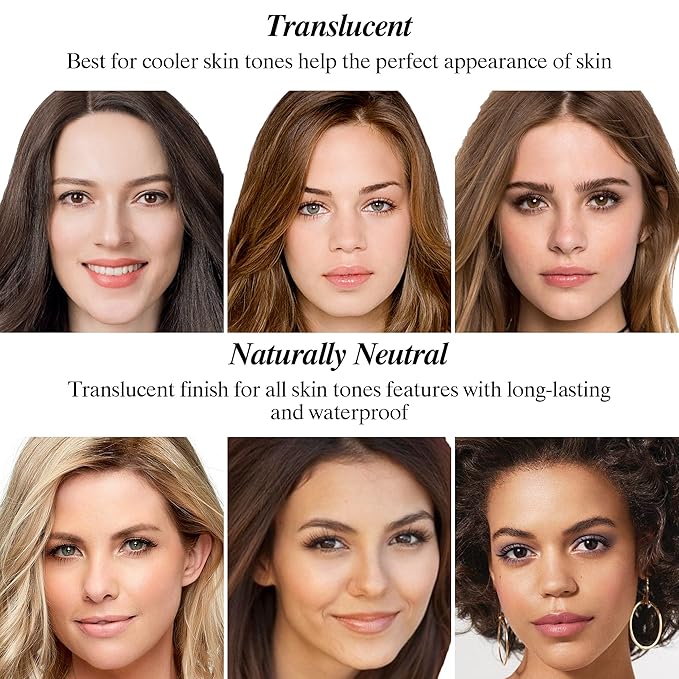 FV Translucent Powder Setting Powder, Oil-control & Long Lasting Loose Face Powder, Waterproof, Lightweight & Blurring Pores Finishing Powder, Talc-free Baking Powder Makeup, Translucent