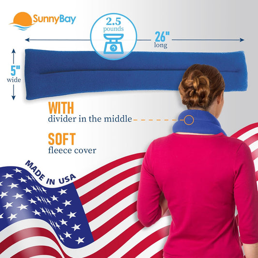 SunnyBay Microwave Heating Pad for Neck and Shoulders, Versatile Bean Bag Moist Heating Pad, Microwavable Neck Wrap and Cool Pack for Deep Pain Relief, Weighted Hot or Cold Therapy (Sky Blue)